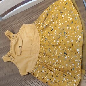 Yellow flower print pet dress